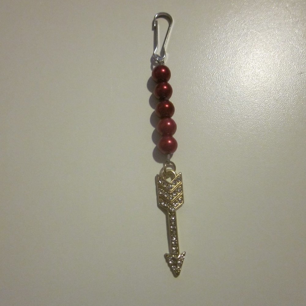 Red & Gold Arrow Zipper Charm